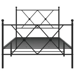 Berkfield Home Metal Bed Frame without Mattress with Footboard Black 90x190cm - Size: 90x190 cm - thumbnail 4