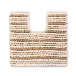 Allure Bath Fashions Striped Chunky Bobble Pedestal Toilet Mat in Natural - thumbnail 1