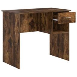 Berkfield Home Desk with Storage Smoked Oak 90x49.5x75 cm Engineered wood - thumbnail 5