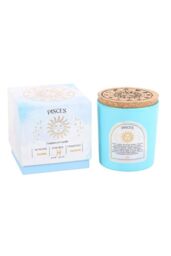 KDMD Pisces Gardenia Gemstone Zodiac Candle in Blue