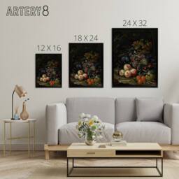 "Artery8 Still Life With Fruit Foliage & Insects Mignon Framed Canvas Art - Size: W12"" x H16""" - thumbnail 4