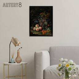 "Artery8 Still Life With Fruit Foliage & Insects Mignon Framed Canvas Art - Size: W12"" x H16""" - thumbnail 3