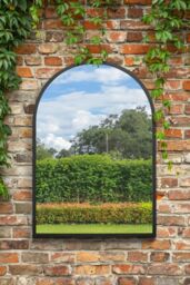 "MirrorOutlet Black Metal Framed Arched Garden Wall Mirror 39"" X 27"" (100CM X 70CM) - Size: 1 Pack" - thumbnail 2