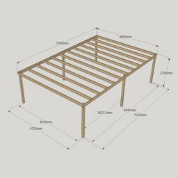 Rutland County Garden Furniture Ltd Garden Pergola 6 Posts - Wood - L480 x W720 x H270 cm - Rustic Brown in Light Green - thumbnail 5
