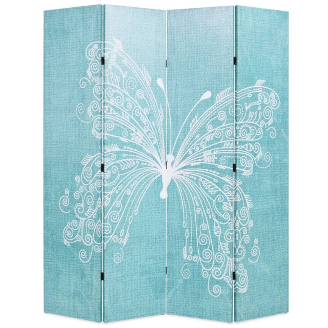 Berkfield Home Folding Room Divider 160x170 cm Butterfly Blue - image 1