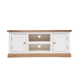 Cabinet Bits Tropea Off-White 2 Door TV Cabinet Brass Knob
