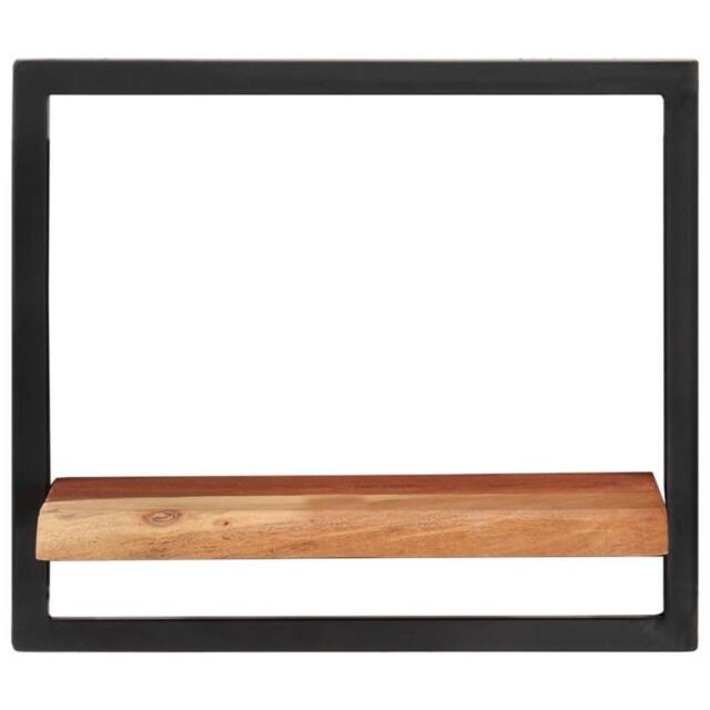 Berkfield Home Wall Shelves 2 pcs 40x24x35 cm Solid Wood Acacia & Steel in Brown - Size: 40 x 24 x 35 cm - image 1