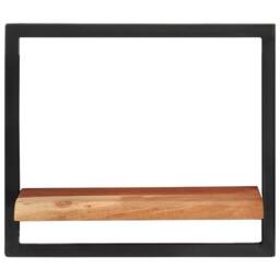 Berkfield Home Wall Shelves 2 pcs 40x24x35 cm Solid Wood Acacia & Steel in Brown - Size: 40 x 24 x 35 cm