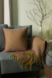 Furn Rowan Waffle Knitted Cushion in Orange - Size: 45 cm x 45 cm - thumbnail 3