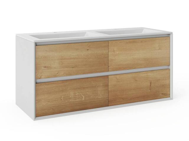 Vente-unique Wall-Hung Bathroom Vanity Unit With Inset Basin - Light Natural and in Light Oak - image 1
