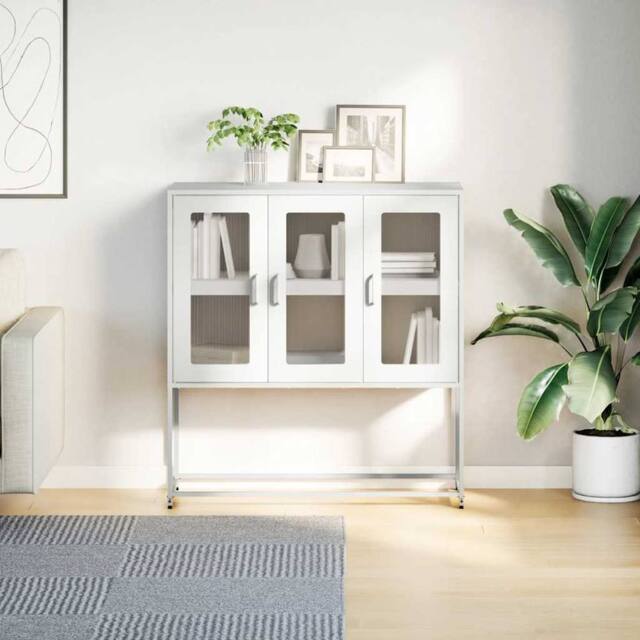 Berkfield Home Sideboard White 100.5x39x107 cm Cold-rolled Steel - image 1