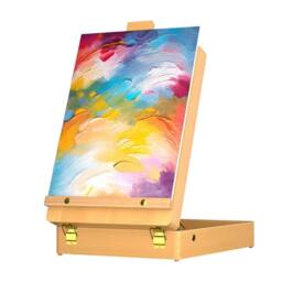 SPETLEK Wooden Table Easel Box with Storage Portable Folding Artist