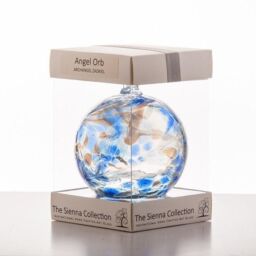 Sienna Glass Angel Orb Archangel Zadkiel Lapis Lazuli in Blue