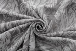 Luxury Living Chenille Jacquard Lined Ring Top Eyelet Curtains in Silver - Size: 117 cm width x 137 cm drop - thumbnail 2