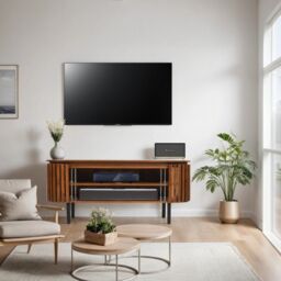 Indian Hub Slatted TV Cabinet - Mango Wood - L40 x W140 x H55 cm in Brown - thumbnail 4