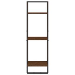 Berkfield Home 3-Tier Wall Shelf Brown Oak 30x25x100 cm Engineered Wood - Size: 30 x 25 x 100 cm - thumbnail 4