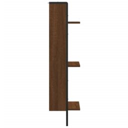 Berkfield Home 3-Tier Wall Shelf Brown Oak 30x25x100 cm Engineered Wood - Size: 30 x 25 x 100 cm - thumbnail 5