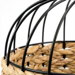 Emitto Modern Ceiling Pendant Light Shade Rattan Style Woven Lamp Shade 25cm in Black - thumbnail 6