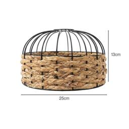 Emitto Modern Ceiling Pendant Light Shade Rattan Style Woven Lamp Shade 25cm in Black - thumbnail 4