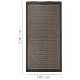 Berkfield Home Outdoor Flatweave Rug 100x200 cm Dark Brown - Size: Medium - thumbnail 6
