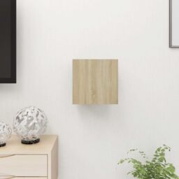 Berkfield Home Wall Mounted TV Cabinet Sonoma Oak 30.5x30x30 cm in Brown - thumbnail 3
