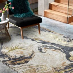 The Rug Shop UK Modern Abstract Area Polyester Polypropylene Easy to clean Rug in Light Grey - Size: 200 cm x 290 cm