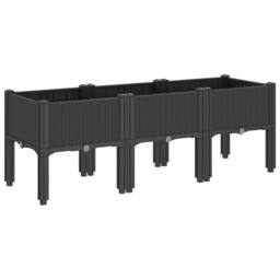 Berkfield Home Garden Planter with Legs Black 120x40x42 cm PP - Size: 120 x 40 x 42 cm - thumbnail 5