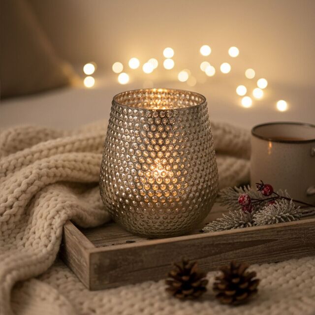 Orsina Glass Candle Holder Complements Silver Large Candle Holder - image 1