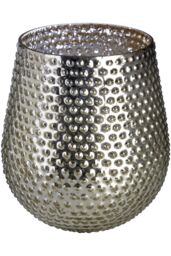 Orsina Glass Candle Holder Complements Silver Large Candle Holder - thumbnail 2