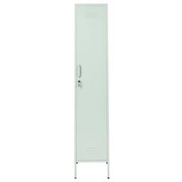 Wyld and Coco Metal Storage Locking Doors 5 Adjustable Shelves and Rail Mint Green - thumbnail 4
