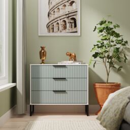 Ready Assembled 2 U Menai 3 Drawer Chest (Ready Assembled) in Duck Egg Blue - thumbnail 1