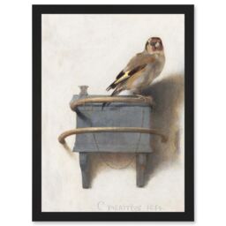 Artery8 Fabritius The Goldfinch Bird Animal Nature Painting A4 Artwork Framed Wall Art Print in Black - thumbnail 1