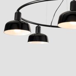 Netlighting Tatawin Small 5 Light Cylindrical Pendant Ceiling Light Satin Black - thumbnail 3