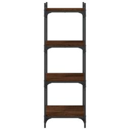 Berkfield Home Bookcase 4-Tier Brown Oak 40x30x120 cm Engineered Wood - Size: 40 x 30 x 120 cm - thumbnail 4