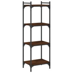 Berkfield Home Bookcase 4-Tier Brown Oak 40x30x120 cm Engineered Wood - Size: 40 x 30 x 120 cm - thumbnail 2