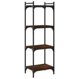 Berkfield Home Bookcase 4-Tier Brown Oak 40x30x120 cm Engineered Wood - Size: 40 x 30 x 120 cm - thumbnail 6