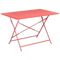 Wyld and Coco Red Steel Foldable Garden Dining Set Rectangular Table L110 x D70cm - thumbnail 9