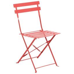 Wyld and Coco Red Steel Foldable Garden Dining Set Rectangular Table L110 x D70cm - thumbnail 3