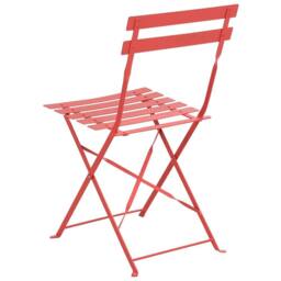 Wyld and Coco Red Steel Foldable Garden Dining Set Rectangular Table L110 x D70cm - thumbnail 6