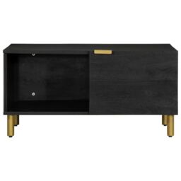 Berkfield Home Coffee Table Black 80x50x40 cm Engineered Wood - Size: 80 x 50 x 40 cm - thumbnail 3