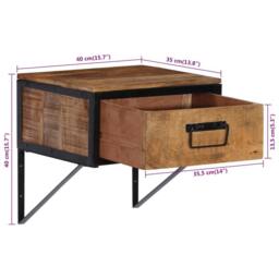 Berkfield Home Bedside Cabinet 40x35x40 cm Solid Wood Mango in Brown - Size: 40 x 35 x 40 cm - thumbnail 8