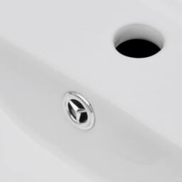 Berkfield Home Ceramic Bathroom Sink Basin Faucet/Overflow Hole White Rectangular - thumbnail 5