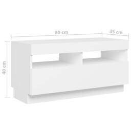 Berkfield Home TV Cabinet with LED Lights White 180x35x40 cm - Size: 180 x 35 x 40 cm - thumbnail 9