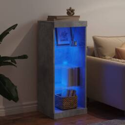 Berkfield Home Sideboard with LED Lights Concrete Grey 41x37x100 cm - Size: 41 x 37 x 100 cm - thumbnail 3
