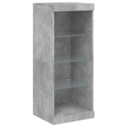Berkfield Home Sideboard with LED Lights Concrete Grey 41x37x100 cm - Size: 41 x 37 x 100 cm - thumbnail 5