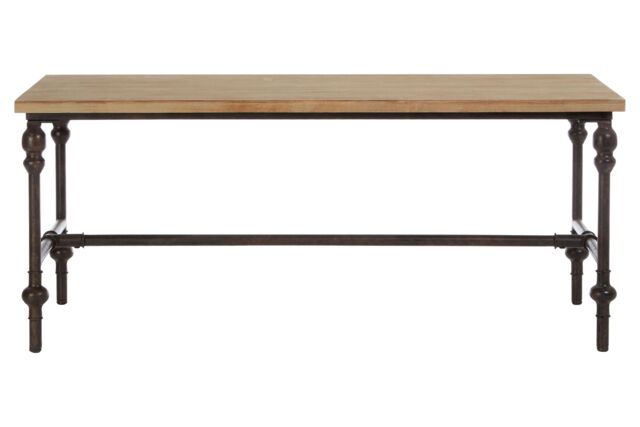 Orsina Wood Top Coffee Table, Industrial Style Coffee table, Rectangular Coffee Table, Wood Top Metal Coffee Table in Natural - image 1