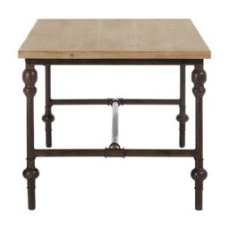 Orsina Wood Top Coffee Table, Industrial Style Coffee table, Rectangular Coffee Table, Wood Top Metal Coffee Table in Natural - thumbnail 3