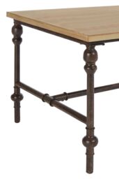 Orsina Wood Top Coffee Table, Industrial Style Coffee table, Rectangular Coffee Table, Wood Top Metal Coffee Table in Natural - thumbnail 6