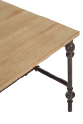 Orsina Wood Top Coffee Table, Industrial Style Coffee table, Rectangular Coffee Table, Wood Top Metal Coffee Table in Natural - thumbnail 5