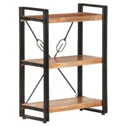 Berkfield Home 3-Tier Bookcase 60x30x80 cm Solid Acacia Wood in Brown - Size: 60 x 30 x 80 cm - thumbnail 6